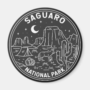 Saguaro Nationalpark Arizona Vintage Monoline Magnet