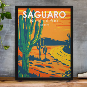 Saguaro-Nationalpark Arizona Vintage Poster