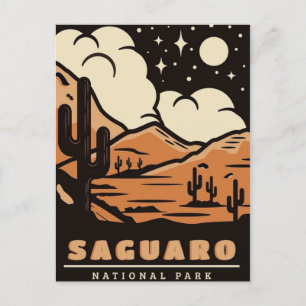 Saguaro-Nationalpark Arizona Vintage-Reise Retro Postkarte