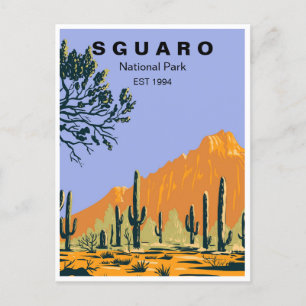 Saguaro-Nationalpark Arizona Vintage-Reise Retro Postkarte