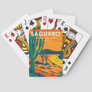 Saguaro Nationalpark Arizona Vintage Spielkarten
