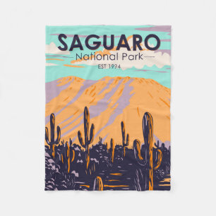 Saguaro-Nationalpark Arizona Wasson Peak Vintage Fleecedecke
