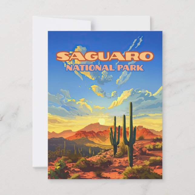 Saguaro Nationalpark Arizona Wüste Cactus Card (Vorderseite)