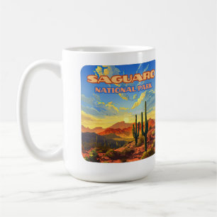Saguaro Nationalpark Arizona Wüste Kaktus Retro Kaffeetasse