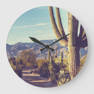 Saguaro Nationalpark, landschaftliche Vertretung. Große Wanduhr