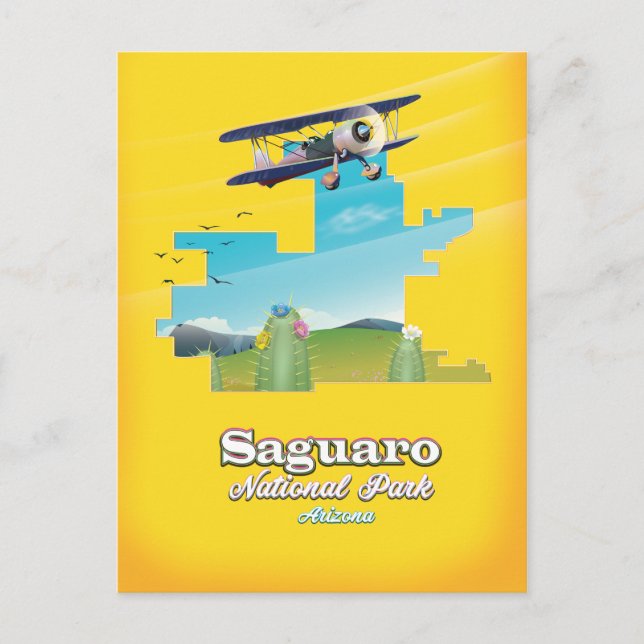 Saguaro Nationalpark Reiseplan Postkarte (Vorderseite)