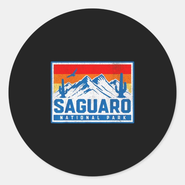 Saguaro-Nationalpark  Runder Aufkleber (Vorderseite)