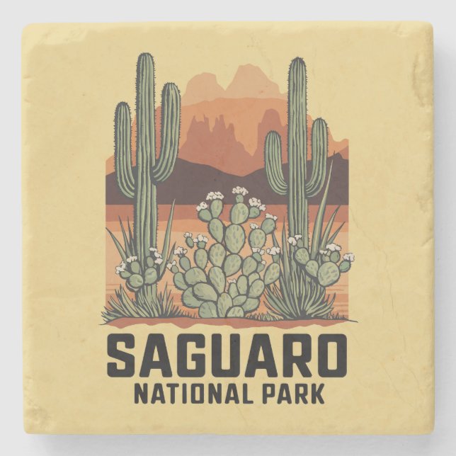 Saguaro-Nationalpark Steinuntersetzer (Vorderseite)