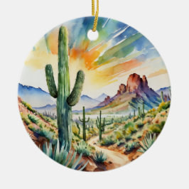 Saguaro Nationalpark Texas Südwest Wasserfarbe Keramik Ornament