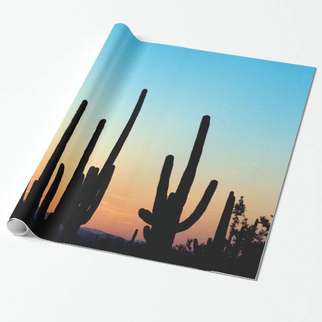 Saguaro-Sonnenuntergang Geschenkpapier (Ungerollt)