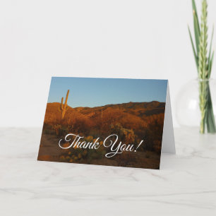 Saguaro-Sonnenuntergang I Landschaft der Arizona-W Dankeskarte