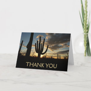 Saguaro Sonnenuntergang II Arizona Wüstenlandschaf Dankeskarte