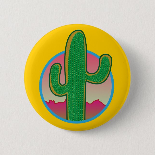 Saguaro-Sonnenuntergang-Knopf Button (Vorderseite)