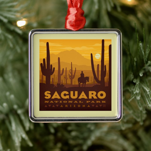 Saguaro Square Nationalpark | Arizona Ornament Aus Metall (Baum)