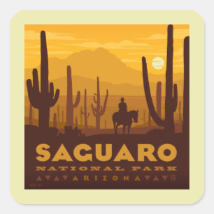 Saguaro Square Nationalpark Arizona Quadratischer Aufkleber
