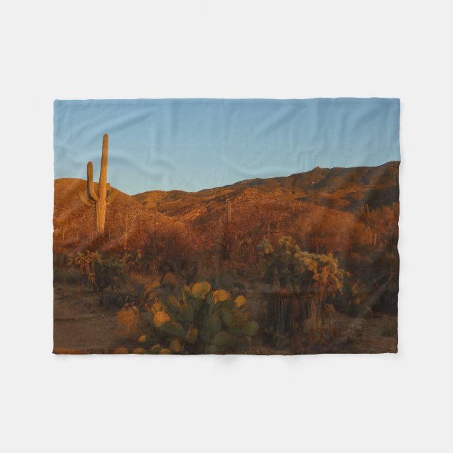 Saguaro Sunset I Arizona Wüste Landschaft Fleecedecke (Vorderseite (Horizontal))