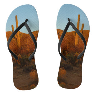 Saguaro Sunset I Arizona Wüste Landschaft Flip Flops