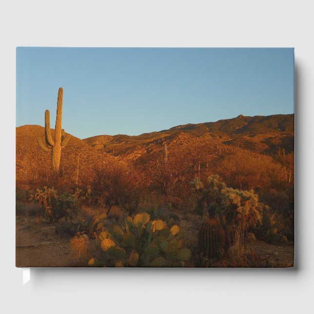 Saguaro Sunset I Arizona Wüste Landschaft Gästebuch (Vorderseite)