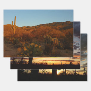 Saguaro Sunset I Arizona Wüste Landschaft Geschenkpapier Set