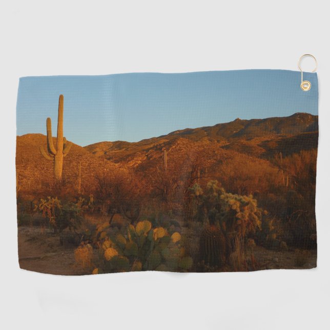 Saguaro Sunset I Arizona Wüste Landschaft Golfhandtuch (Horizontal)