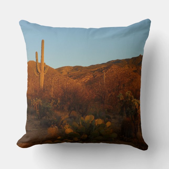 Saguaro Sunset I Arizona Wüste Landschaft Kissen (Vorderseite)