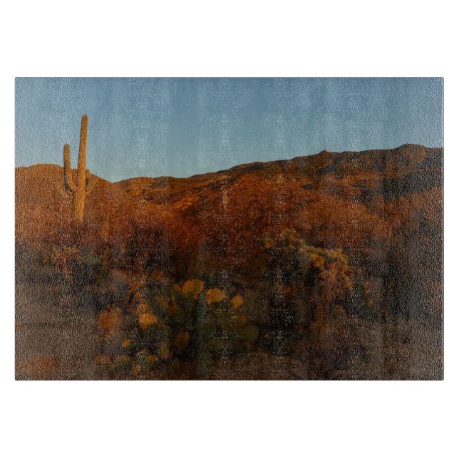Saguaro Sunset I Arizona Wüste Landschaft Schneidebrett (Vorderseite)