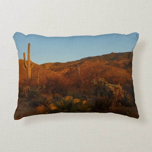 Saguaro Sunset I Arizona Wüste Landschaft Zierkissen (Vorderseite)