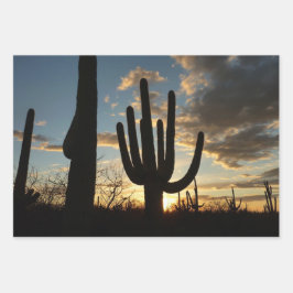 Saguaro Sunset II Arizona Wüste Landschaft Geschenkpapier Set