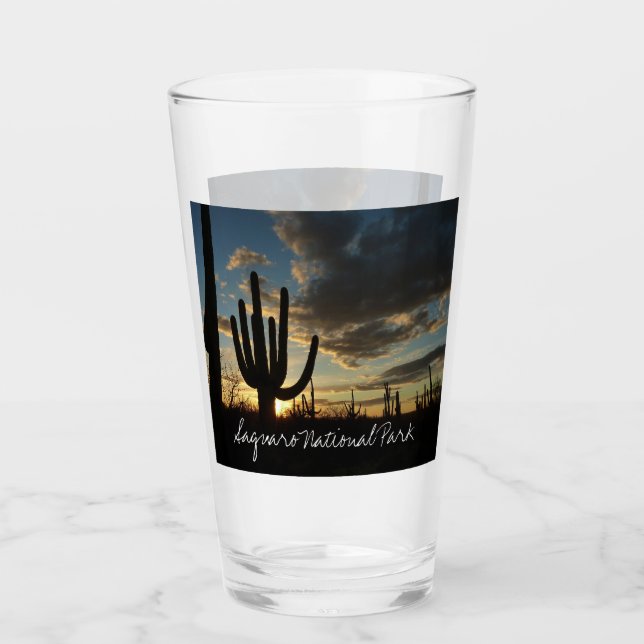 Saguaro Sunset II Arizona Wüste Landschaft Glas (Vorderseite)