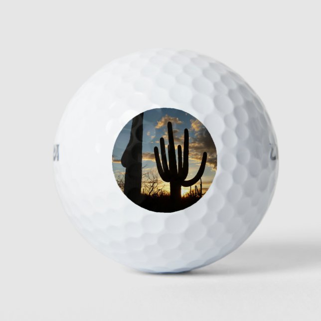 Saguaro Sunset II Arizona Wüste Landschaft Golfball (Vorderseite)