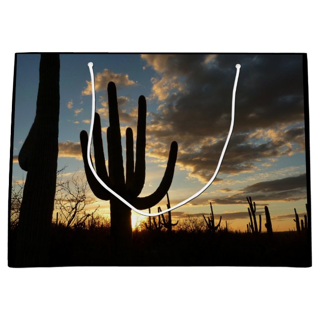 Saguaro Sunset II Arizona Wüste Landschaft Große Geschenktüte (Vorderseite)