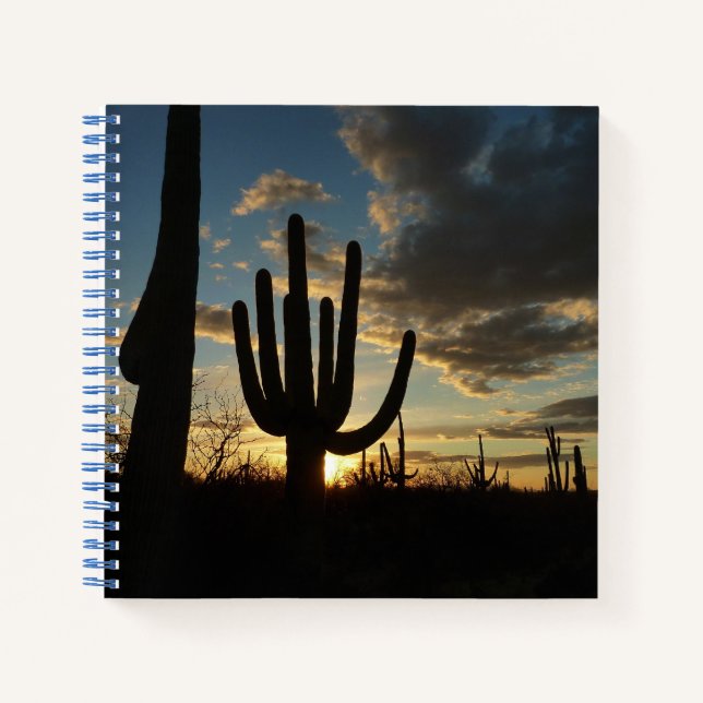 Saguaro Sunset II Arizona Wüste Landschaft Notizbuch (Vorderseite)