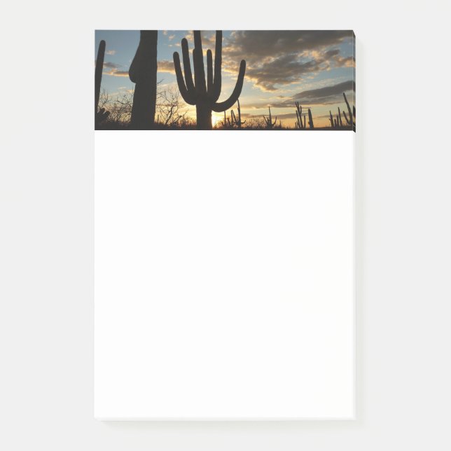 Saguaro Sunset II Arizona Wüste Landschaft Post-it Klebezettel (Vorderseite)