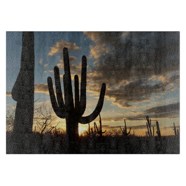 Saguaro Sunset II Arizona Wüste Landschaft Schneidebrett (Vorderseite)