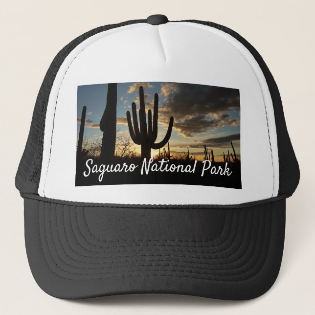 Saguaro Sunset II Arizona Wüste Landschaft Truckerkappe (Vorderseite)