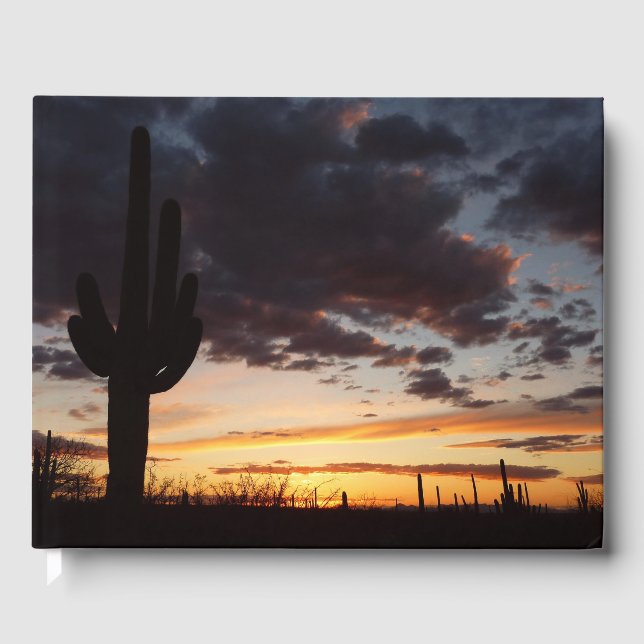 Saguaro Sunset III Arizona Wüste Landschaft Gästebuch (Vorderseite)