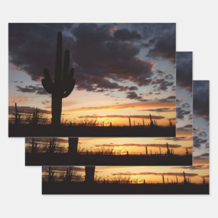 Saguaro Sunset III Arizona Wüste Landschaft Geschenkpapier Set