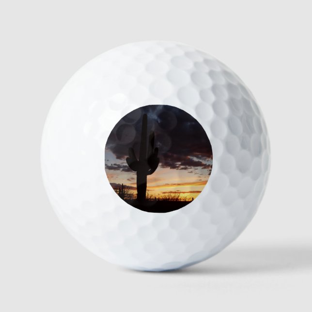 Saguaro Sunset III Arizona Wüste Landschaft Golfball (Vorderseite)