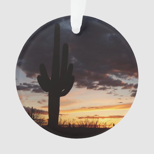 Saguaro Sunset III Arizona Wüste Landschaft Ornament (Vorderseite)