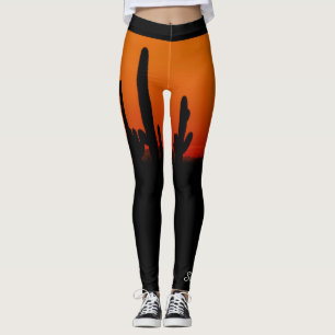 Saguaro Sunset Orange und Black, Personalisiert Na Leggings