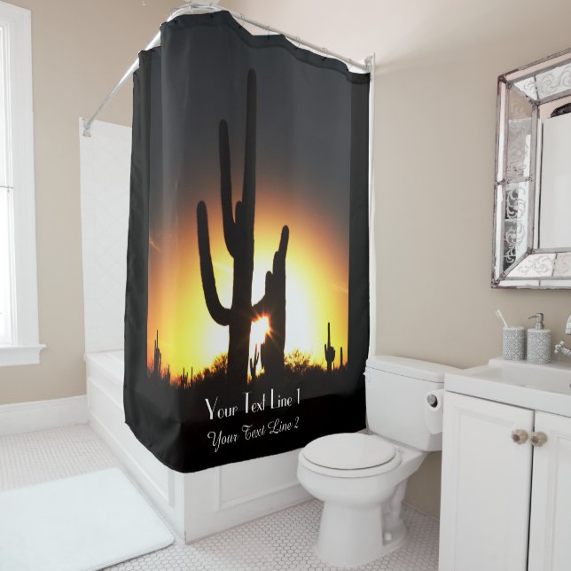 Saguaro Sunset Personalisiert Duschvorhang (Beispiel)