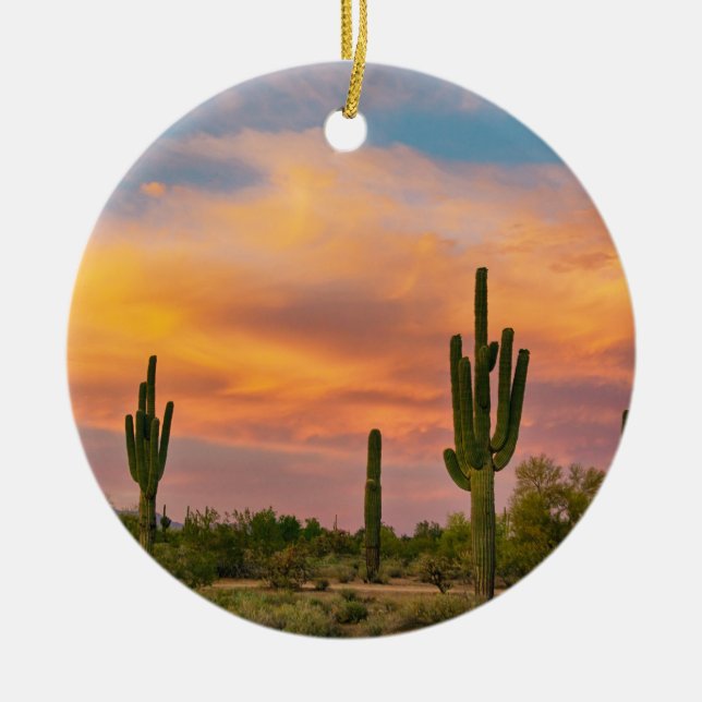 Saguaro-Wüsten-Leben Keramikornament (Vorne)