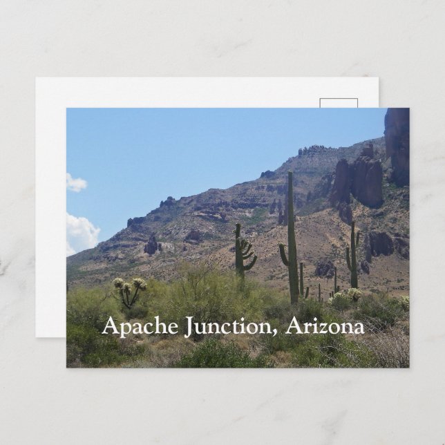 Saguaros und Berge Postkarte (Vorne/Hinten)
