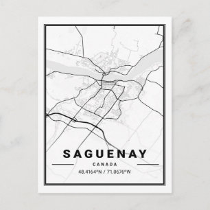 Saguenay Quebec Canada Travel City Map Postkarte