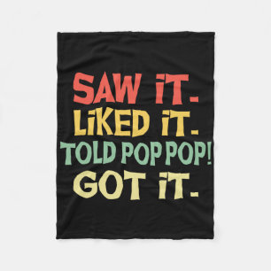 Sah es gefiel es erzählte Pop Pop Got Es Funny Vat Fleecedecke