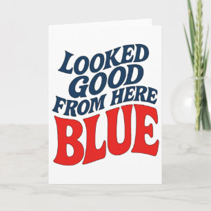 Sah von hier aus gut aus Blau Lustig Softll Mama M Karte