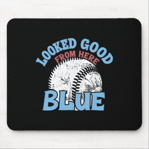 Sah von hier aus gut aus Blau Lustig Softll Mama M Mousepad