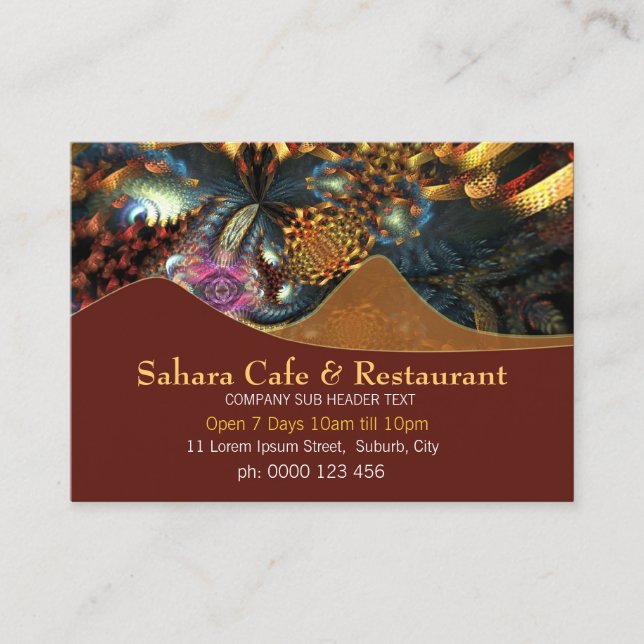 Sahara Hills Fraktal Art Business Cards Visitenkarte (Vorderseite)