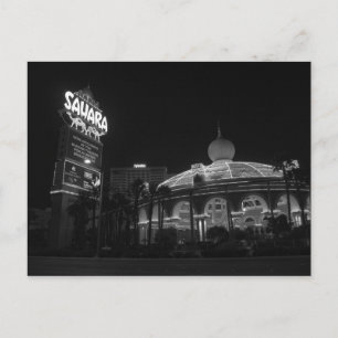 Sahara Las Vegas in Schwarz und Weiß Postkarte