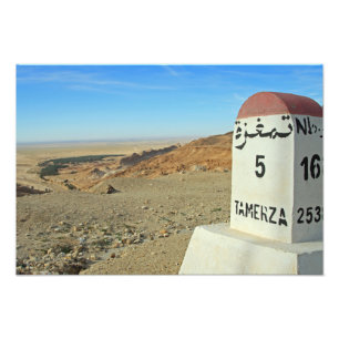 Sahara-Meilenstein, Tunesien Fotodruck